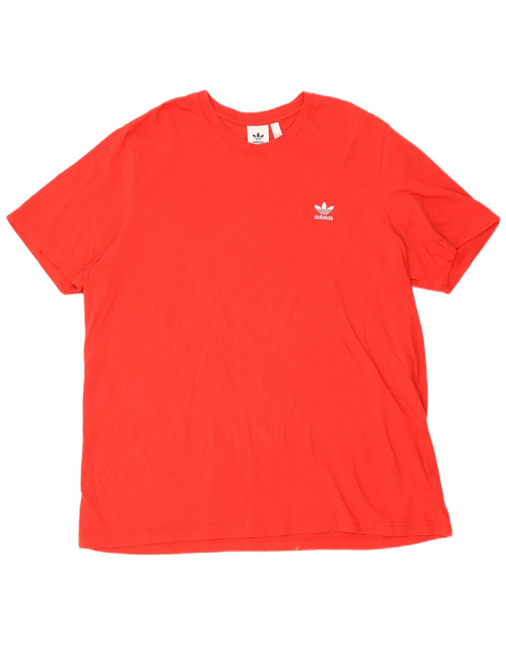 Adidas Mens T-Shirt Top 2XL Red Cotton