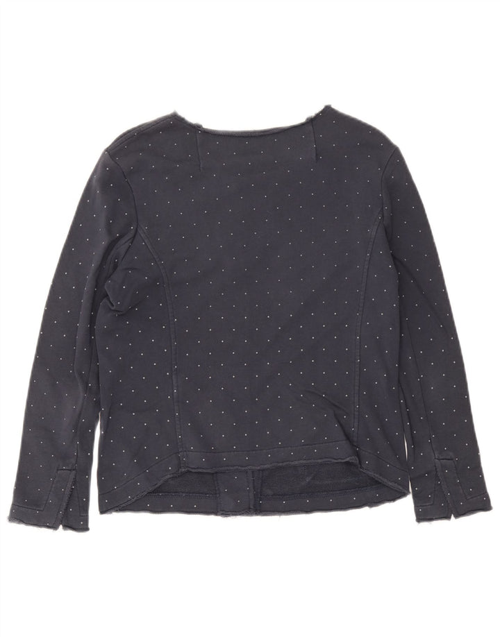 Sun68 Womens Crop Utility Jacket UK 10 Small Navy Blue Spotted Cotton