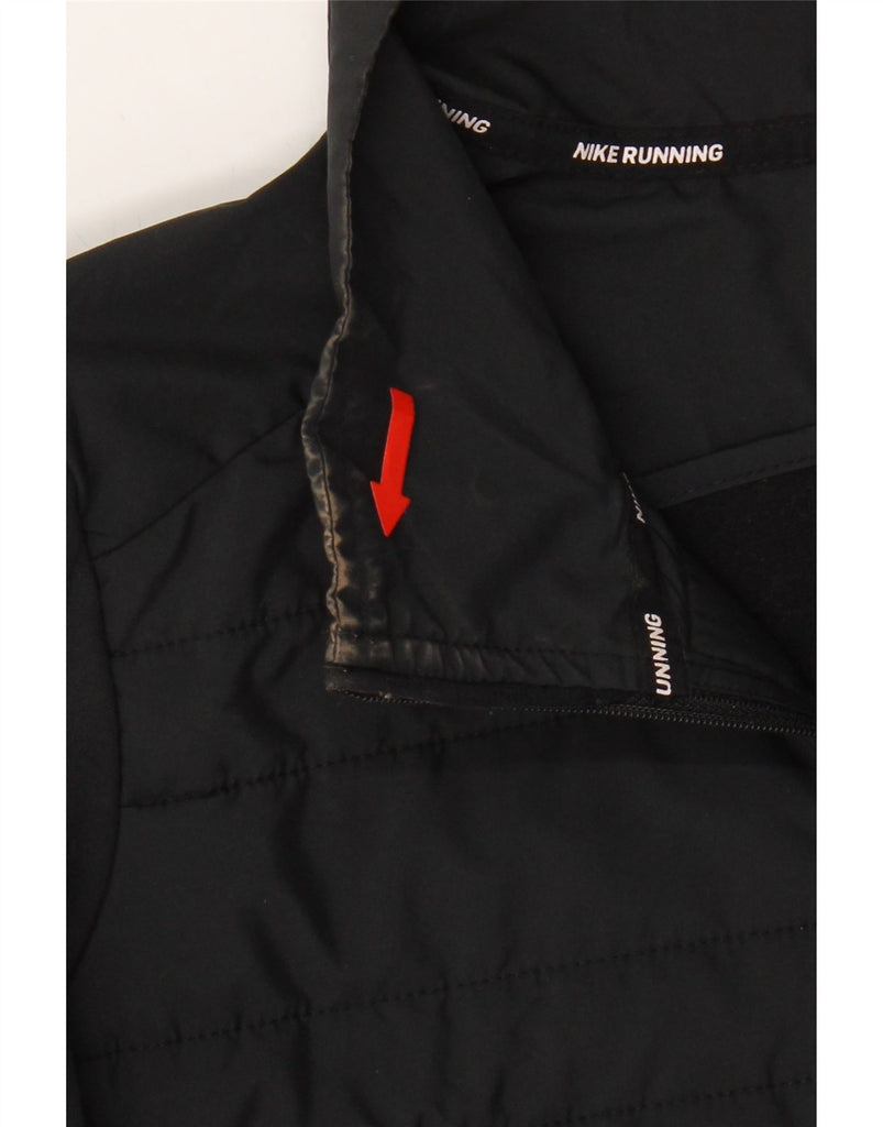 NIKE Womens Running Tracksuit Top Jacket UK 10 Small Black Polyester Vintage Nike and Second-Hand Nike from Messina Hembry 