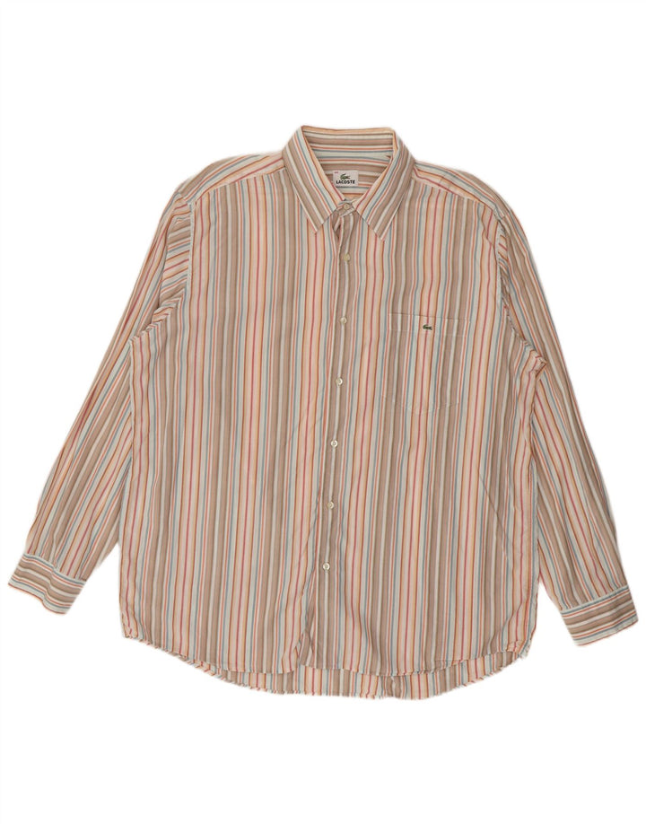 Lacoste Mens Shirt Size 44 XL Multicoloured Striped