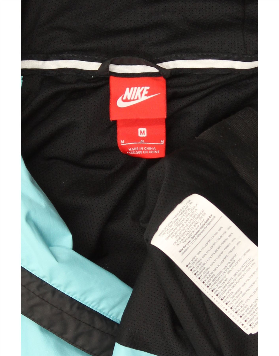 Nike Mens Hooded Bomber Jacket UK 38 Medium Multicoloured Colourblock