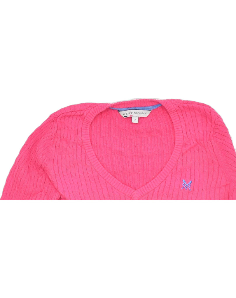 CREW CLOTHING Womens Crew Neck Jumper Sweater US 10 Large Pink Cotton | Vintage | Thrift | Second-Hand | Used Clothing | Messina Hembry 