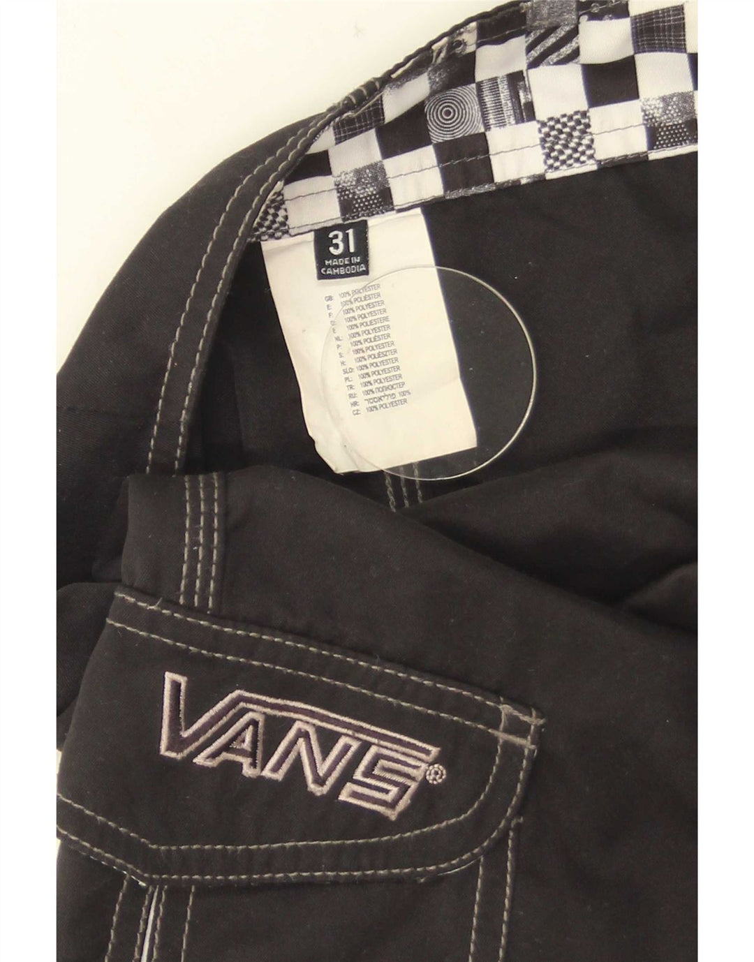 Vans Mens Swimming Shorts Medium Black Polyester