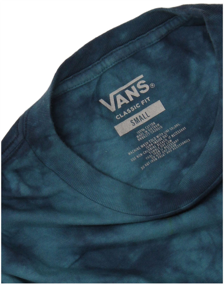 VANS Mens Classic Fit Graphic T-Shirt Top Small Blue Tie Dye Cotton