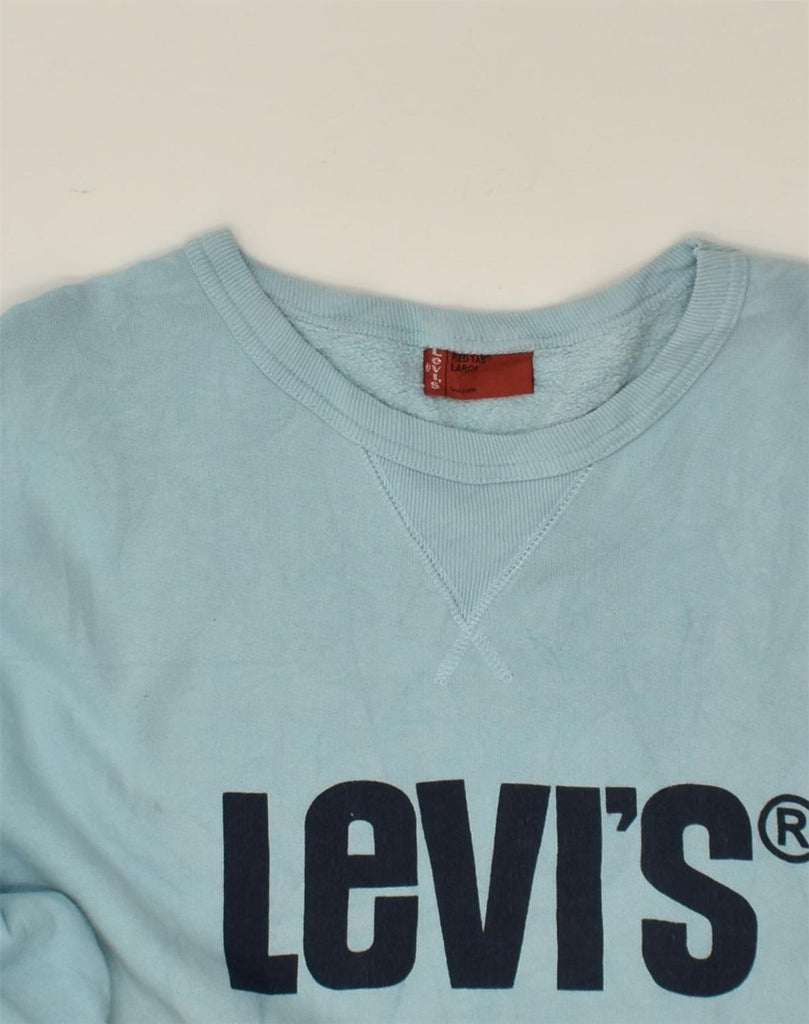 LEVI'S Mens Graphic Sweatshirt Jumper Large Blue | Vintage Levi's | Thrift | Second-Hand Levi's | Used Clothing | Messina Hembry 