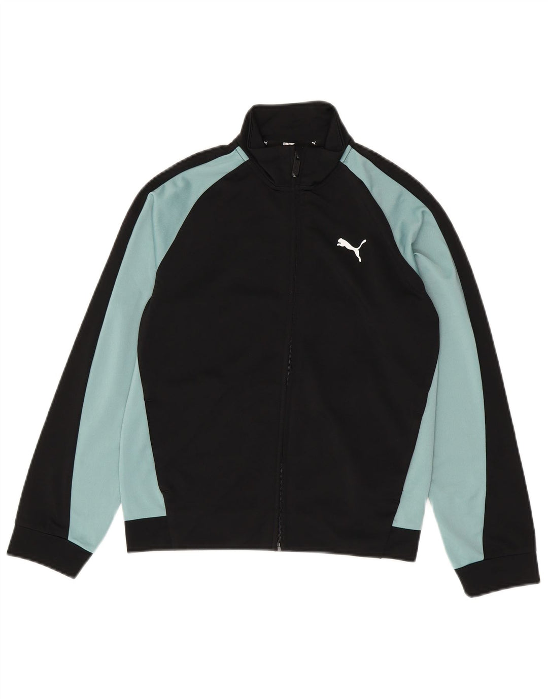 Puma Boys Tracksuit Top Jacket 11-12 Years Medium Black Colourblock