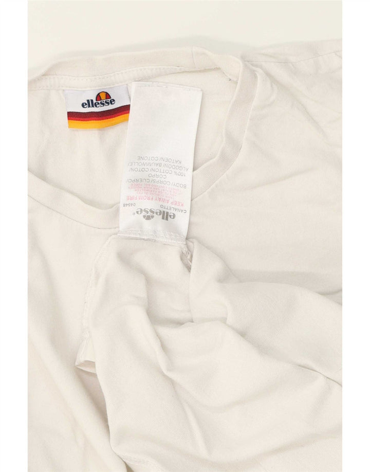 Ellesse Mens T-Shirt Top Small White Cotton