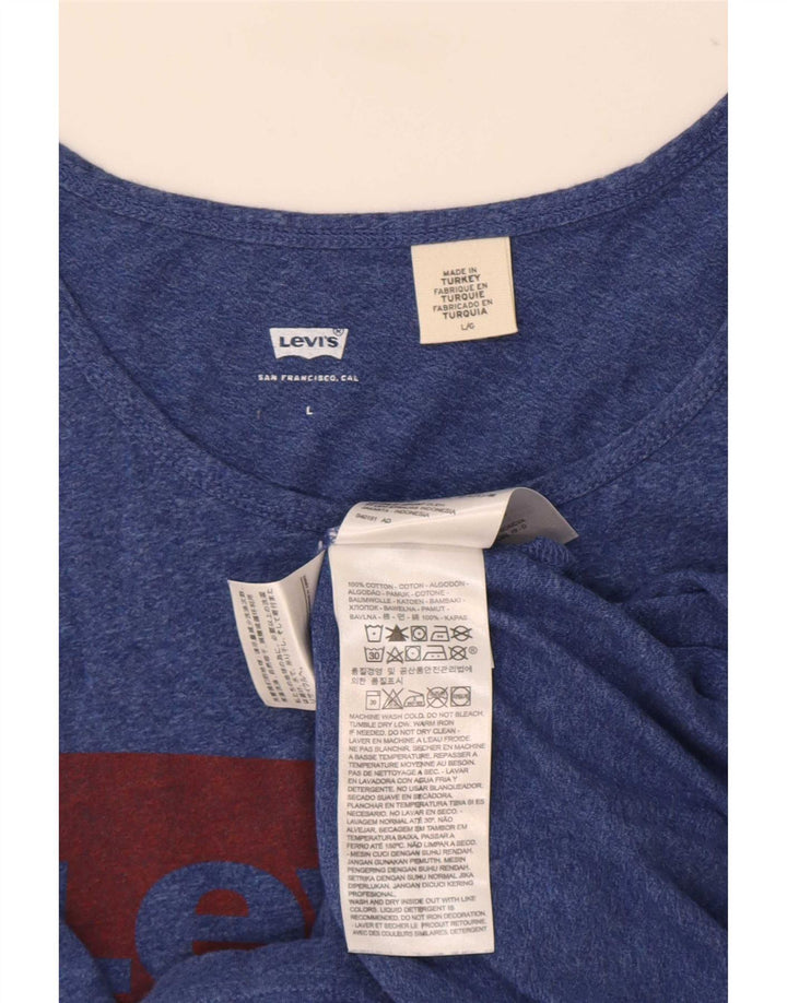 Levi's Mens Graphic Vest Top Large Navy Blue Flecked Cotton