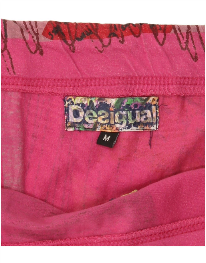 Desigual Womens Graphic Mini Skirt Medium W34 Pink