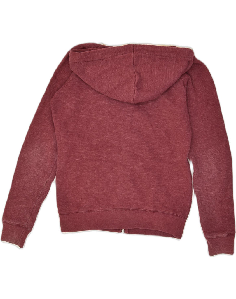 JACK WILLS Womens Zip Hoodie Sweater UK 10 Small Burgundy Cotton | Vintage Jack Wills | Thrift | Second-Hand Jack Wills | Used Clothing | Messina Hembry 