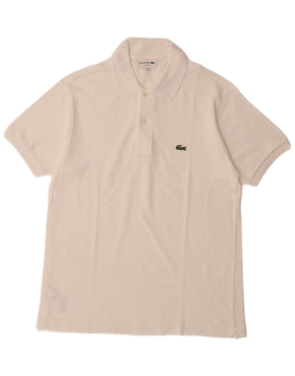 LACOSTE Mens Classic Fit Polo Shirt Size 4 Medium White Cotton