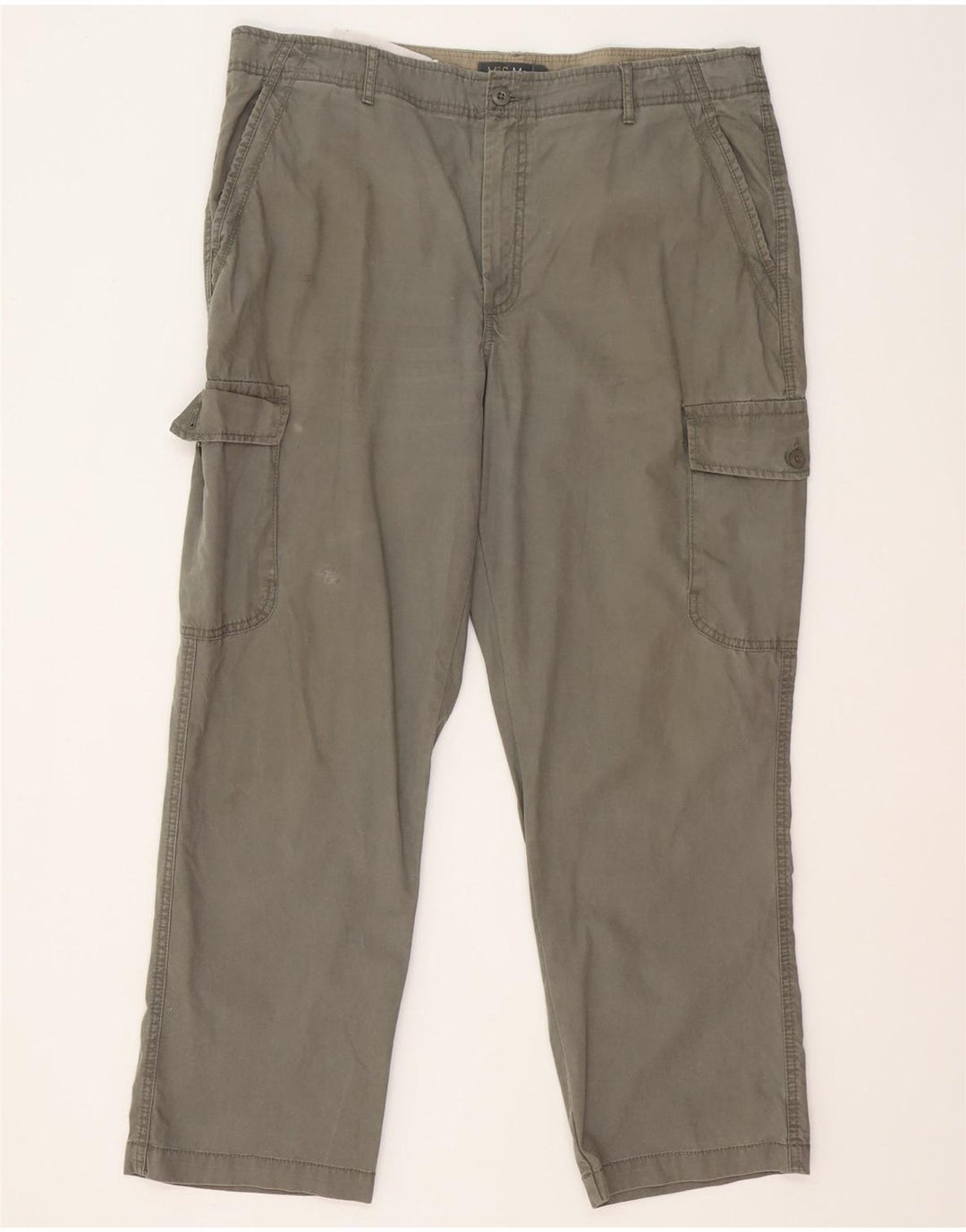 Marks & Spencer Mens Straight Cargo Trousers W38 L29 Khaki Cotton