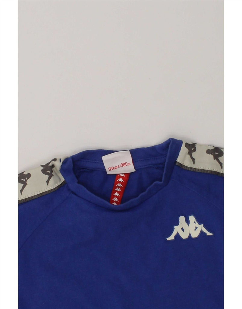 KAPPA Boys Graphic T-Shirt Top 2-3 Years Blue Cotton Vintage Kappa and Second-Hand Kappa from Messina Hembry 