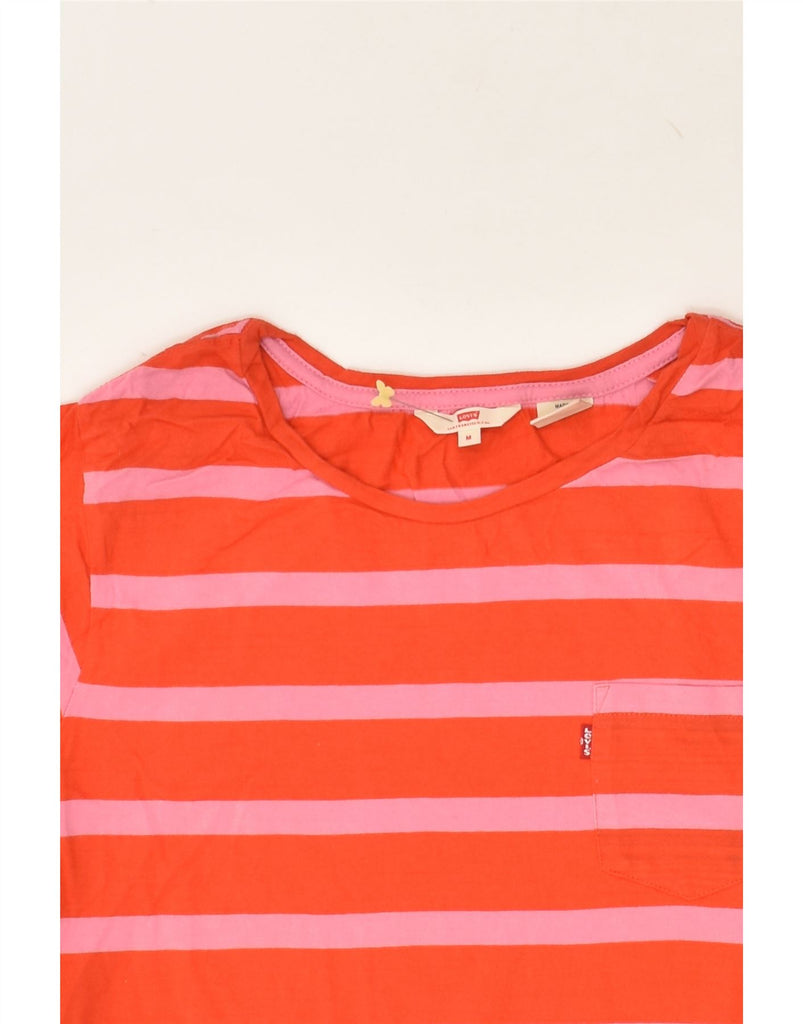 LEVI'S Womens T-Shirt Top UK 12 Medium Red Striped Cotton | Vintage Levi's | Thrift | Second-Hand Levi's | Used Clothing | Messina Hembry 