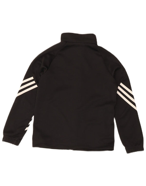 Adidas Boys Regular Fit Tracksuit Top Jacket 7-8 Years Black Sports