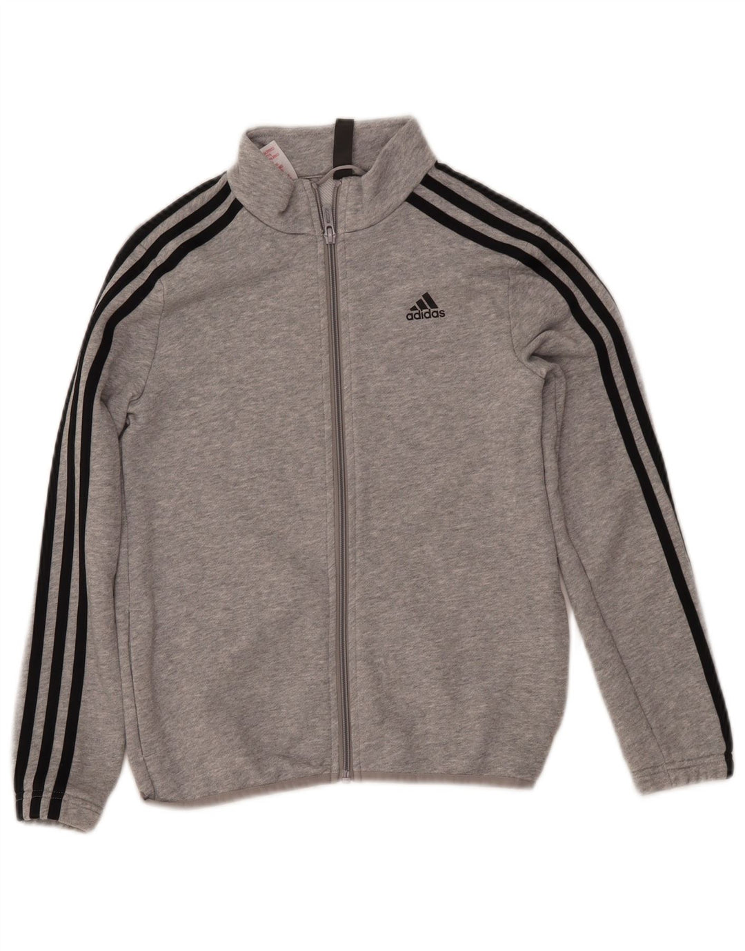 ADIDAS Boys Primegreen Tracksuit Top Jacket 9-10 Years Grey Cotton
