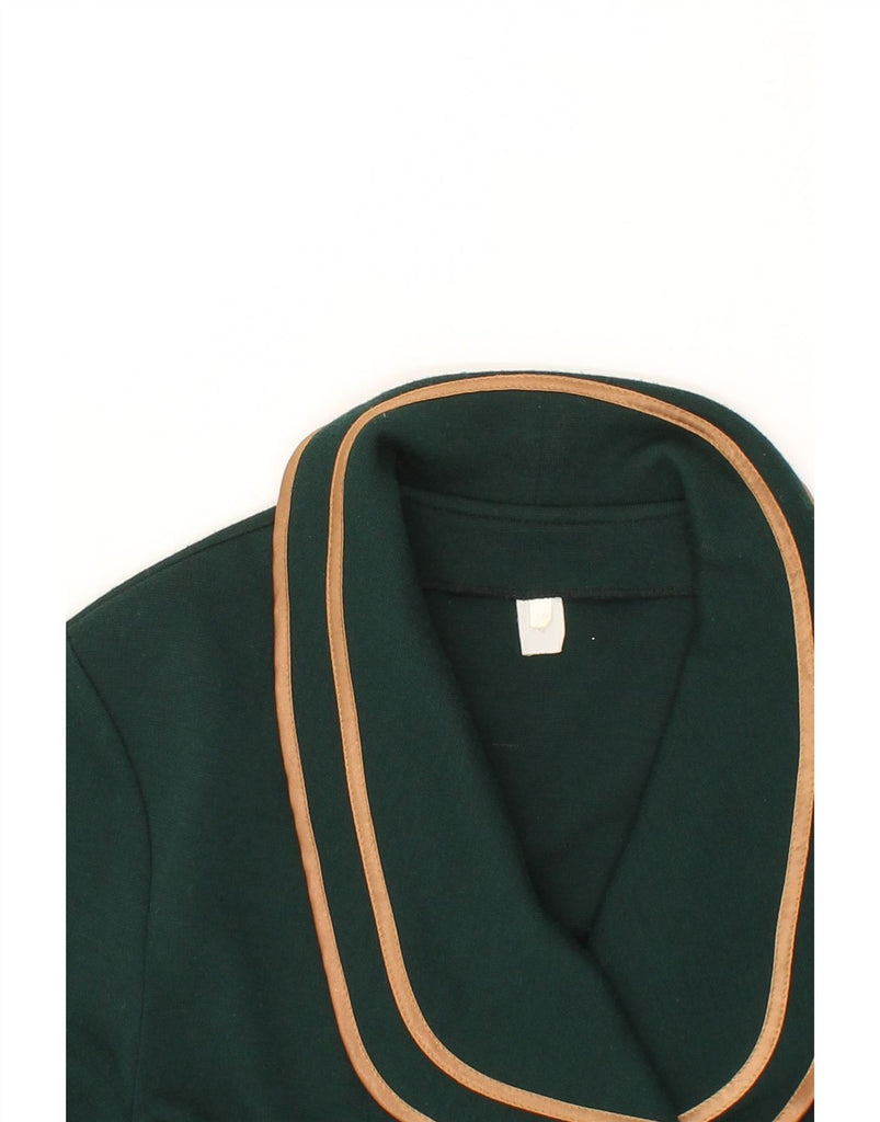 VINTAGE Womens Crop Double Breasted Blazer Jacket IT 46 Large Green Vintage Vintage and Second-Hand Vintage from Messina Hembry 