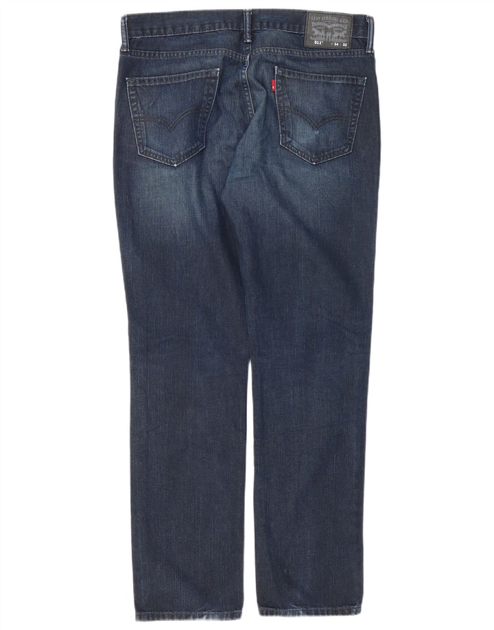 Levi's Mens 511 Slim Jeans W34 L32 Navy Blue Cotton