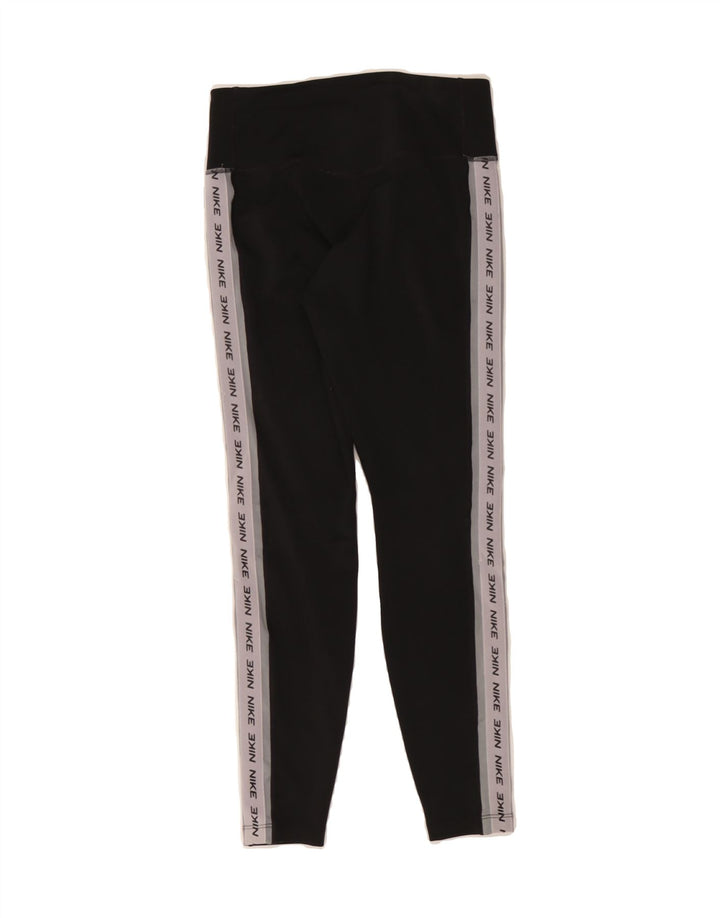 NIKE Womens Dri Fit Graphic Leggings UK 8 Small  Black Colourblock Vintage Nike and Second-Hand Nike from Messina Hembry 