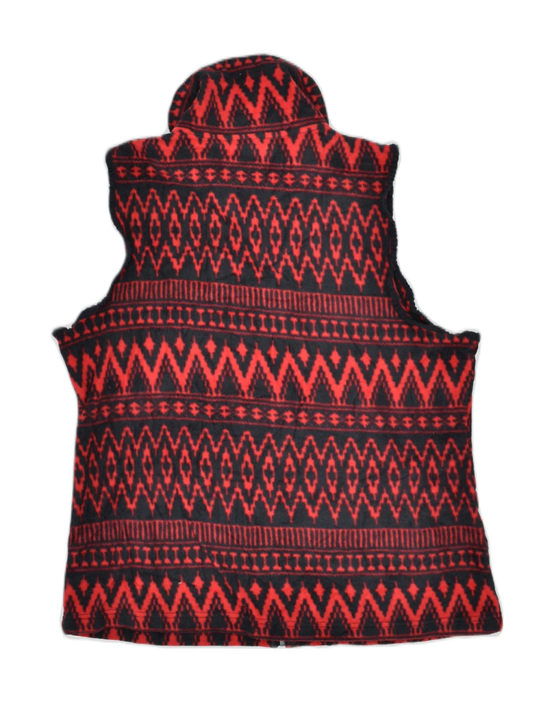 CHAPS Womens Fleece Gilet UK 18 XL Red Fair Isle Polyester | Vintage | Thrift | Second-Hand | Used Clothing | Messina Hembry 