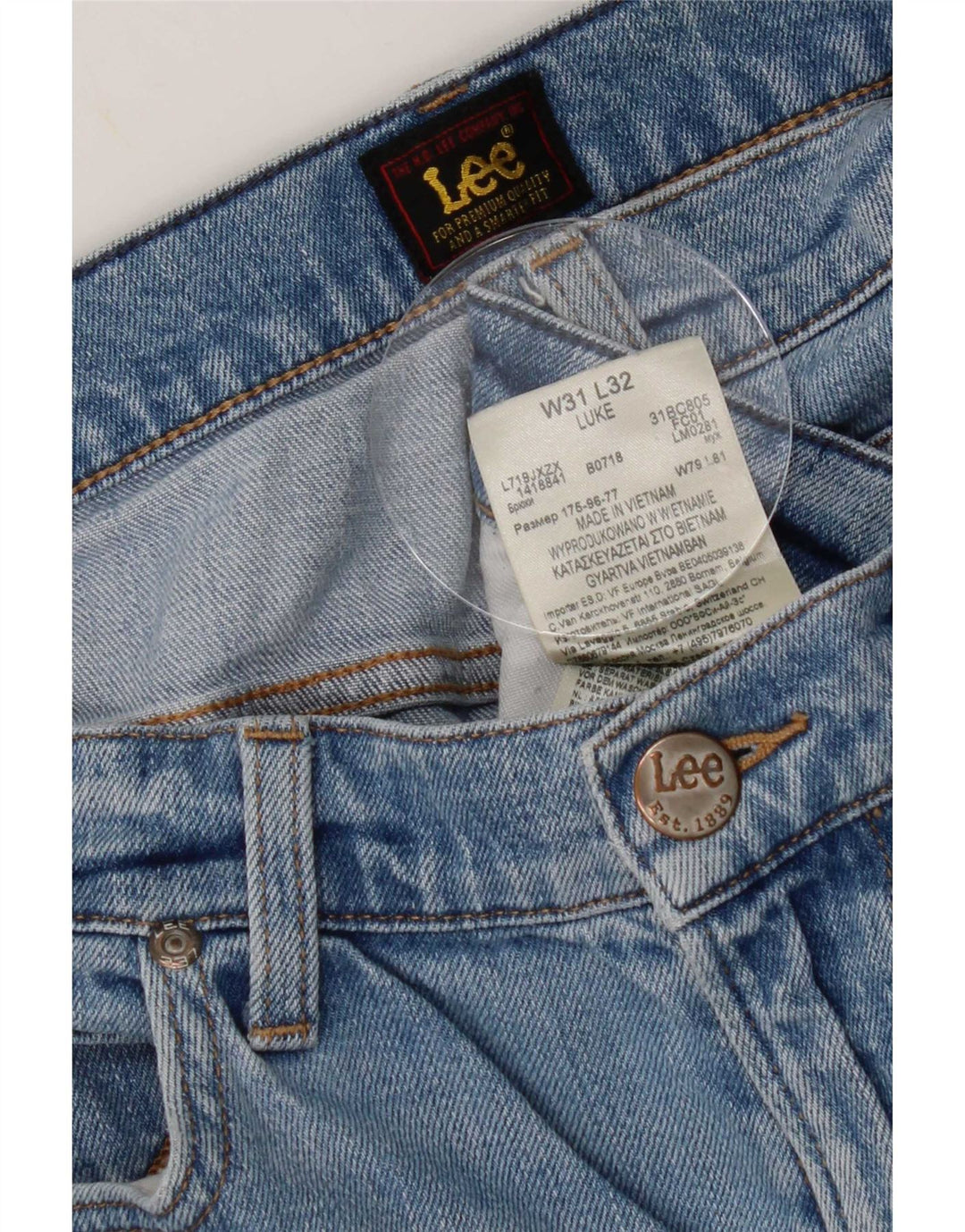 Lee Mens Slim Tapered Jeans W31 L28 Blue Cotton