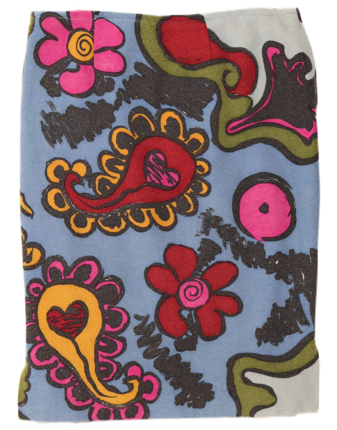 Vintage Womens Straight Skirt W36 XL Blue Floral