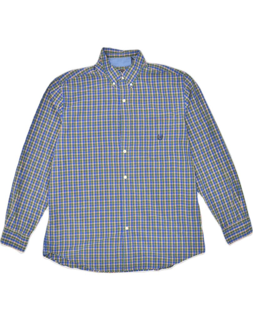 CHAPS Mens Shirt XL Blue Check Cotton | Vintage Chaps | Thrift | Second-Hand Chaps | Used Clothing | Messina Hembry 