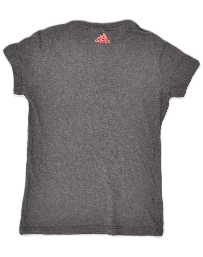 ADIDAS Womens Graphic T-Shirt Top UK 8/10 Small Grey Cotton | Vintage Adidas | Thrift | Second-Hand Adidas | Used Clothing | Messina Hembry 