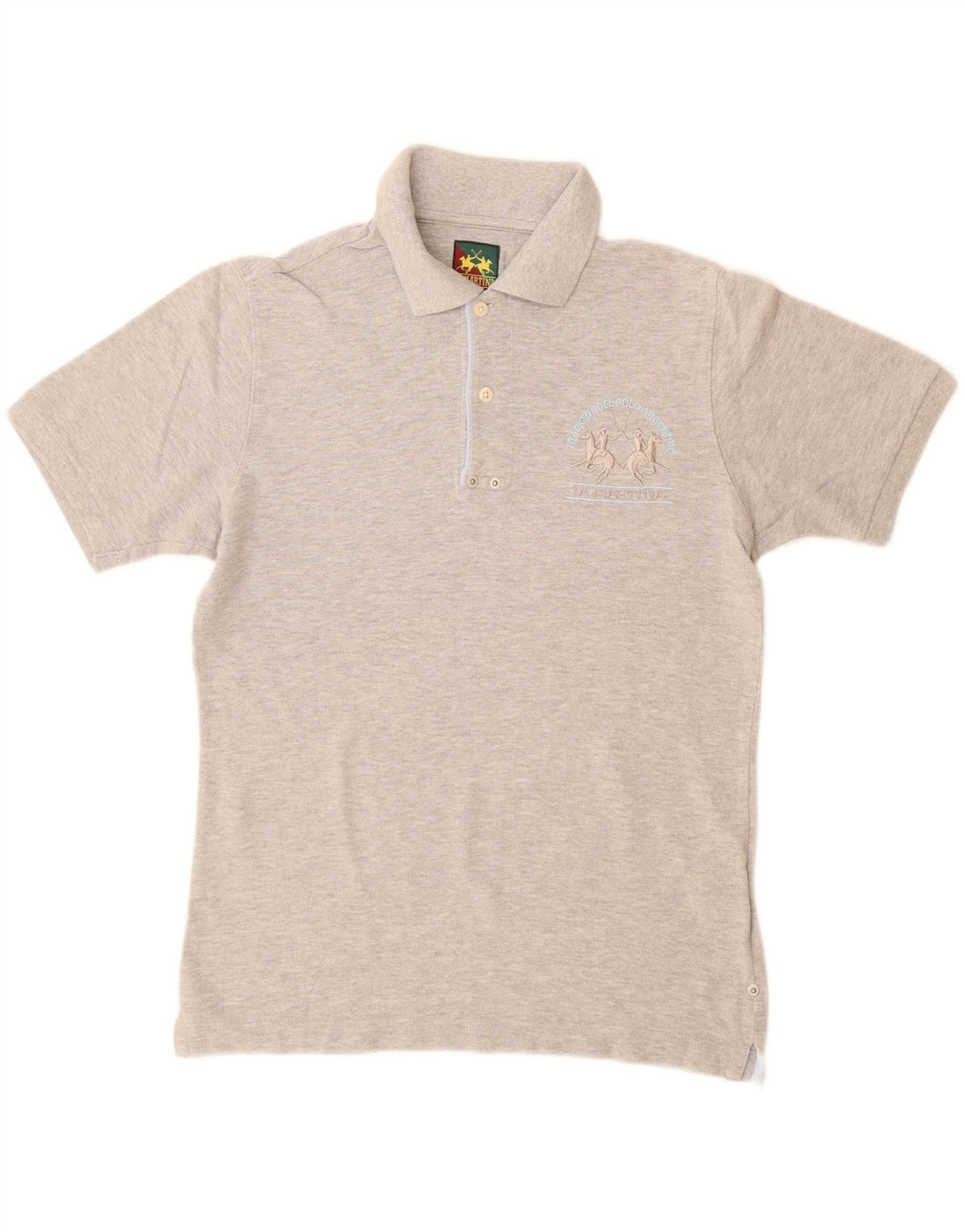 La Martina Mens Polo Shirt Small Grey Cotton