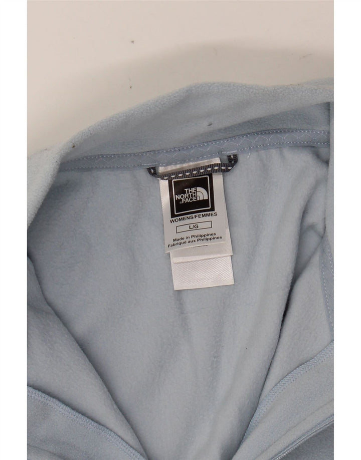 THE NORTH FACE Womens Zip Neck Fleece Jumper UK 16 Large Blue Polyester