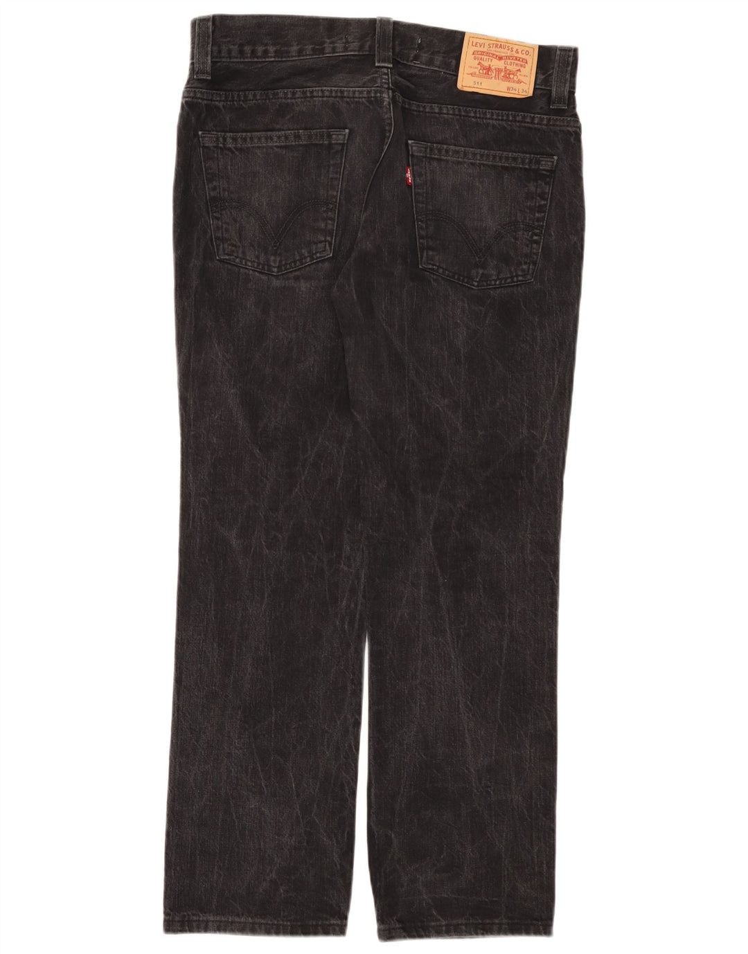 Levi's Mens 511 Slim Jeans W34 L34 Black Cotton