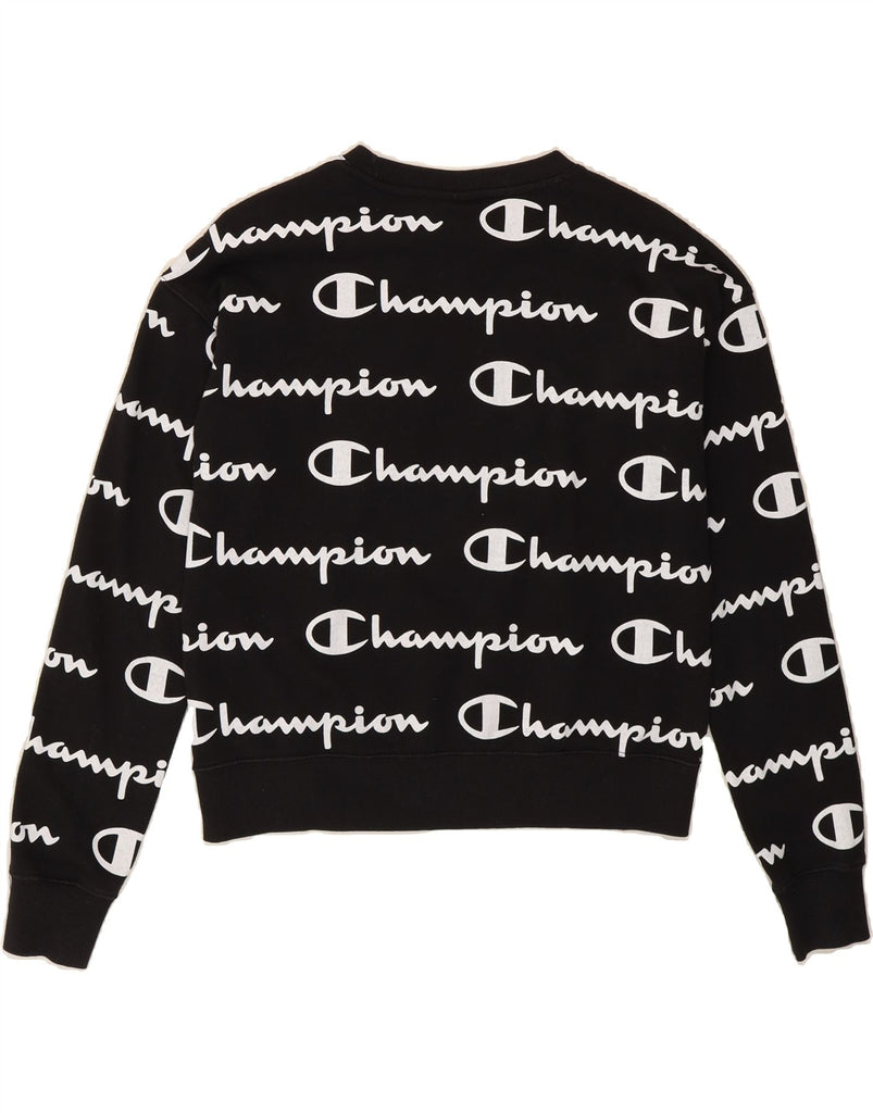 CHAMPION Girls Graphic Sweatshirt Jumper 15-16 Years 2XL Black Cotton Vintage Champion and Second-Hand Champion from Messina Hembry 