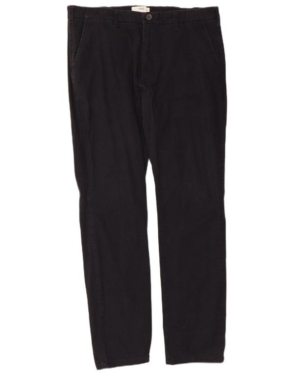 Marks & Spencer Mens Slim Fit Chino Trousers  W38 L33 Navy Blue Cotton