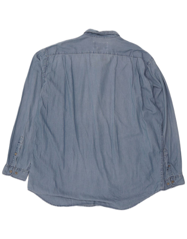 Marlboro Classics Mens Shirt 3XL Blue Cotton