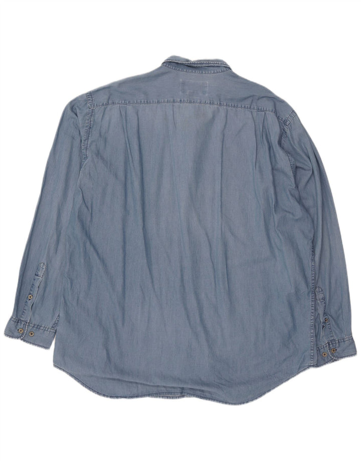 Marlboro Classics Mens Shirt 3XL Blue Cotton