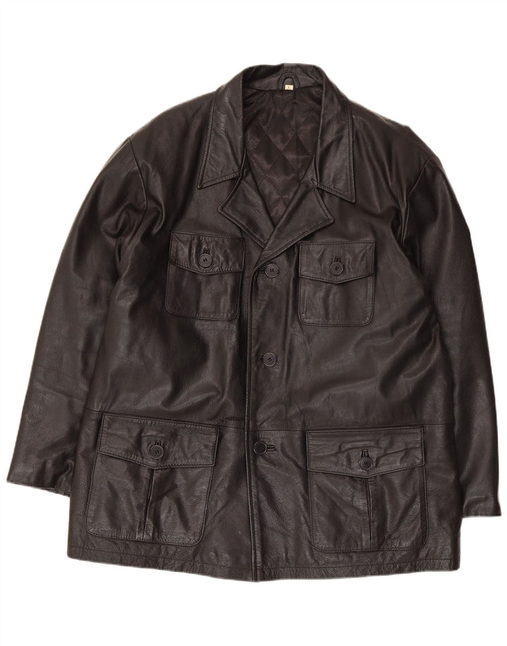 Vintage Mens Leather Jacket UK 40 Large Black