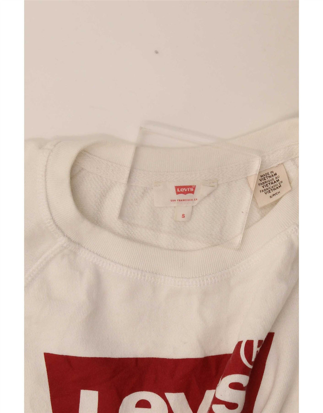 Levi's Womens Graphic Oversized Sweatshirt Jumper UK 10 Small White