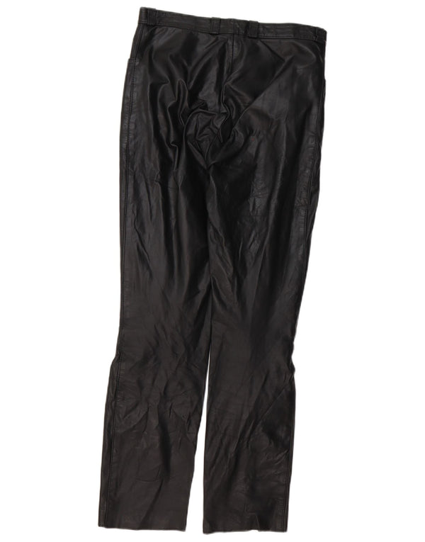 Vintage Womens Leather Trousers EU 38 Medium W28 L28 Black