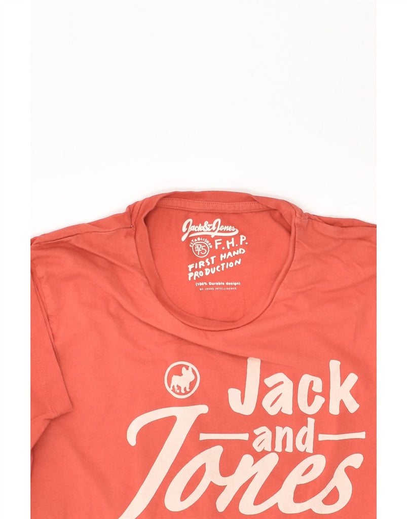 JACK & JONES Mens Graphic T-Shirt Top Small Orange Cotton | Vintage Jack & Jones | Thrift | Second-Hand Jack & Jones | Used Clothing | Messina Hembry 