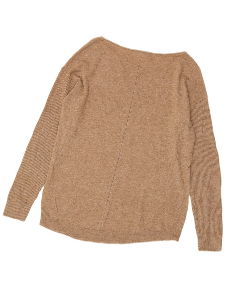 WHITE STUFF Womens Boat Neck Jumper Sweater UK 12 Medium  Beige Viscose