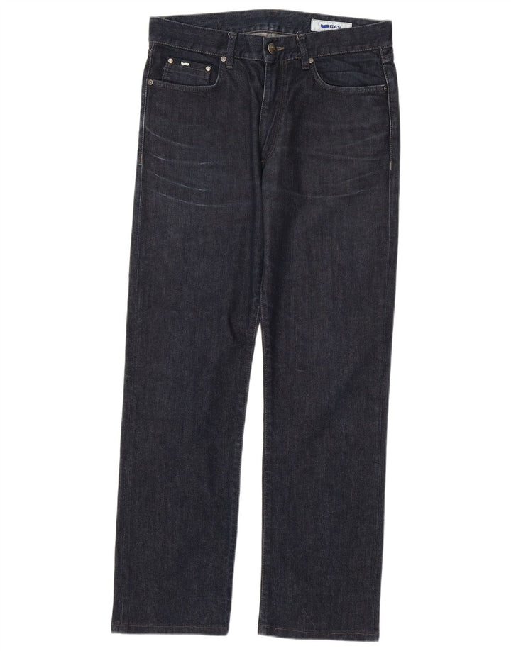 Gas Mens Straight Jeans W34 L31 Navy Blue Cotton