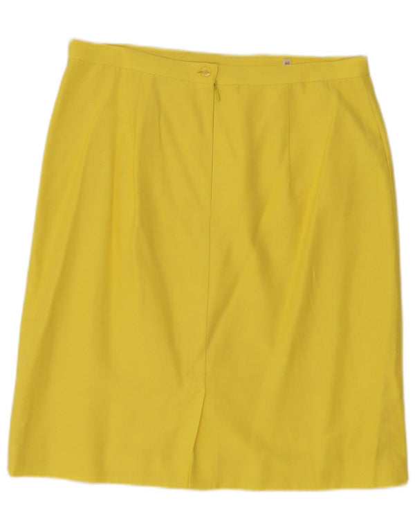 Superior Womens Midi Skirt IT 46 Large W30  Yellow Viscose