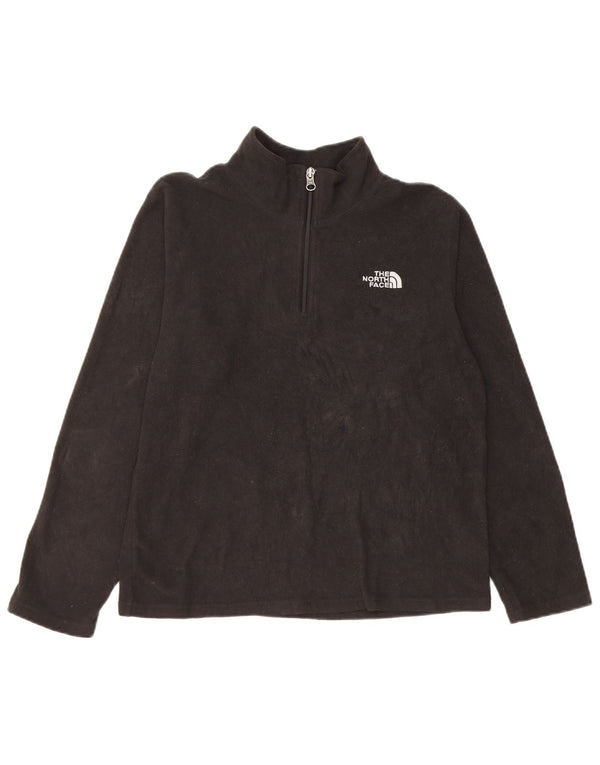 The North Face Boys Zip Neck Fleece Jumper 11-12 Years Large Black