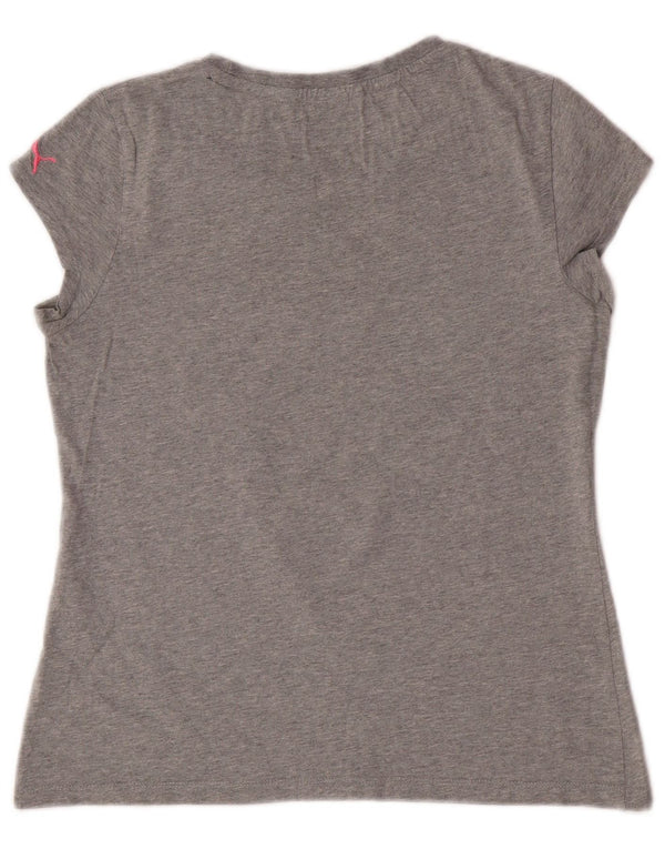 Puma Womens Graphic T-Shirt Top UK 14 Medium Grey