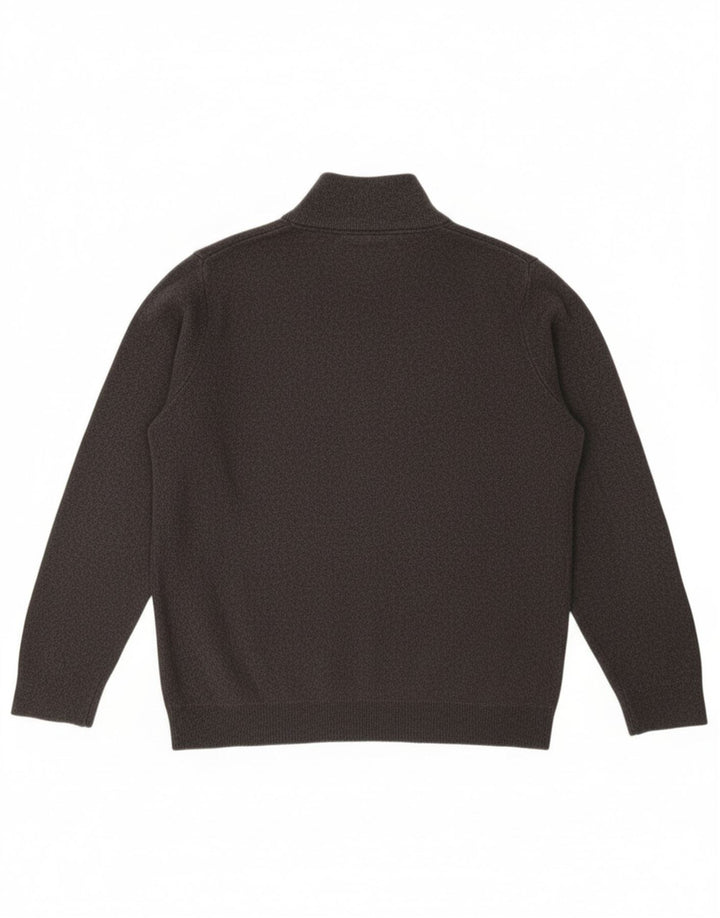 Superdry Mens Zip Neck Jumper Sweater 2XL Grey Cotton