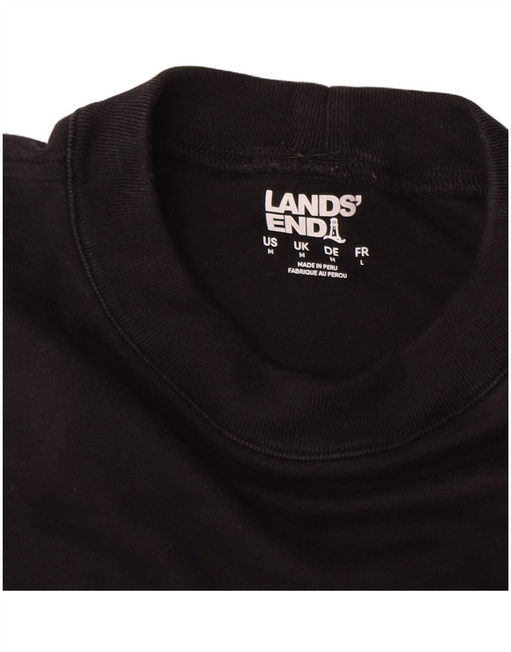 Lands End Mens Top Long Sleeve Medium Black Cotton