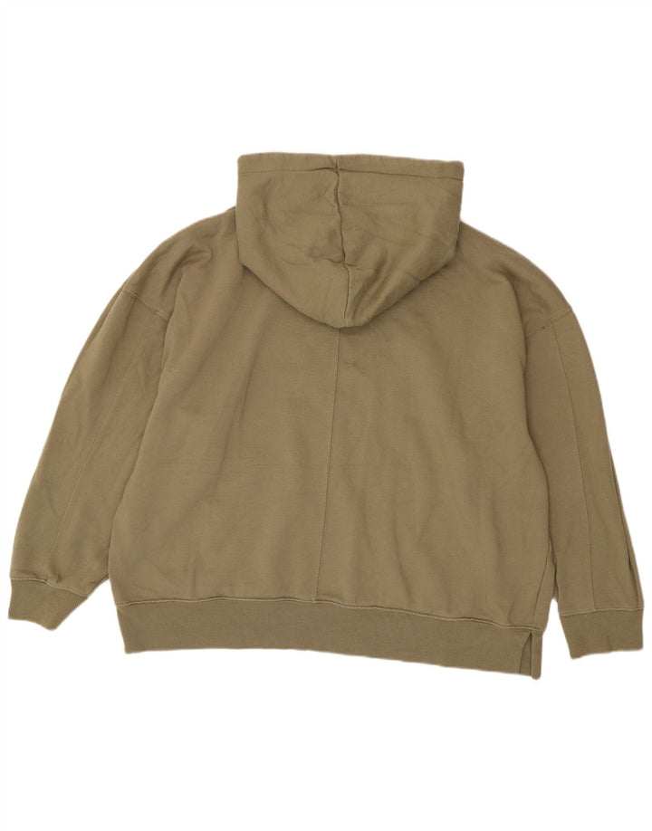 Topshop Womens Oversized Hoodie Jumper UK 12 /14 Medium Khaki Polyester