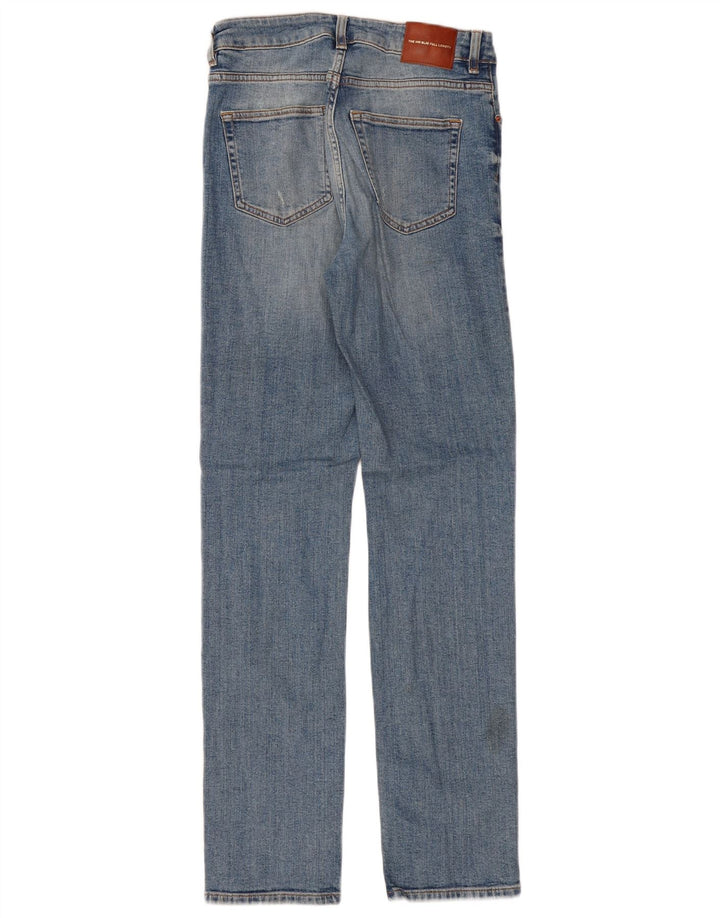 ZARA Womens Distressed Straight Jeans EU 36 XS W26 L32 Blue