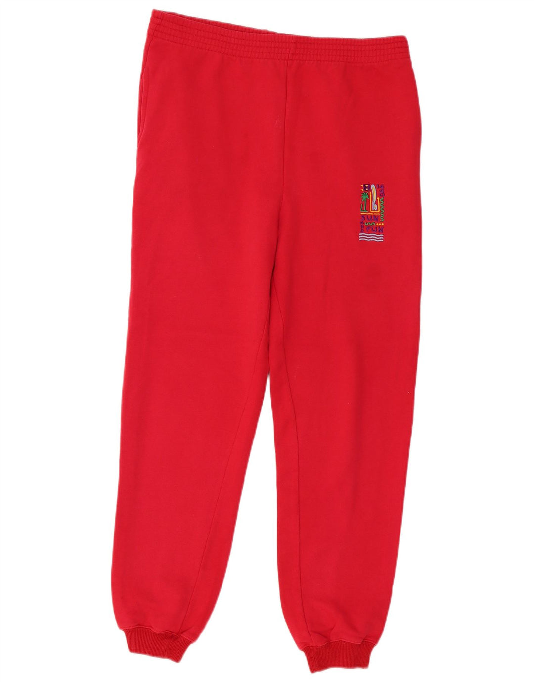 Vintage Mens Tracksuit Trousers Joggers Medium  Red