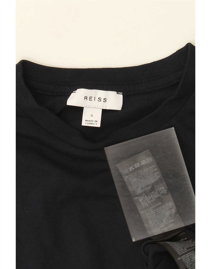 Reiss Mens T-Shirt Top Small Navy Blue Cotton